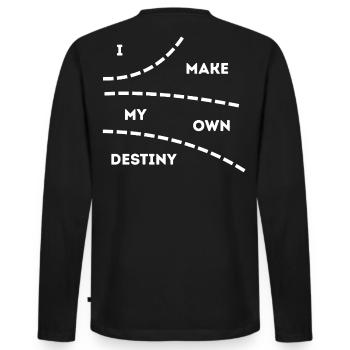 Own destiny dark colors - Men's Premium Organic Long Sleeve Shirt - black - Back - Nico (187cm)