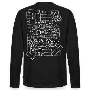 Répandre la gentillesse (blanc) - T-shirt manches longues Premium bio Homme - noir - Dos - Nico (187cm)