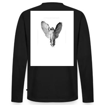 Freedom - Men's Premium Organic Long Sleeve Shirt - black - Back - Nico (187cm)