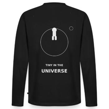 Tiny in the Universe - Men's Premium Organic Long Sleeve Shirt - black - Back - Nico (187cm)