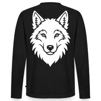 Wolf Head Art naturel élégant en nature sauvage - T-shirt manches longues Premium bio Homme - noir - Dos - Nico (187cm)