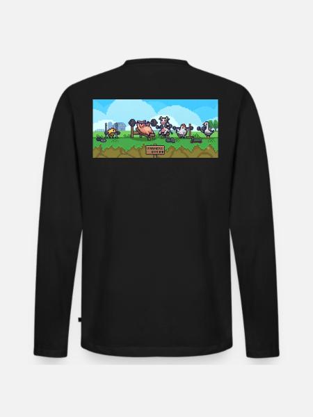 Peasant Gym Pixel Show - Men's Premium Organic Long Sleeve Shirt - black