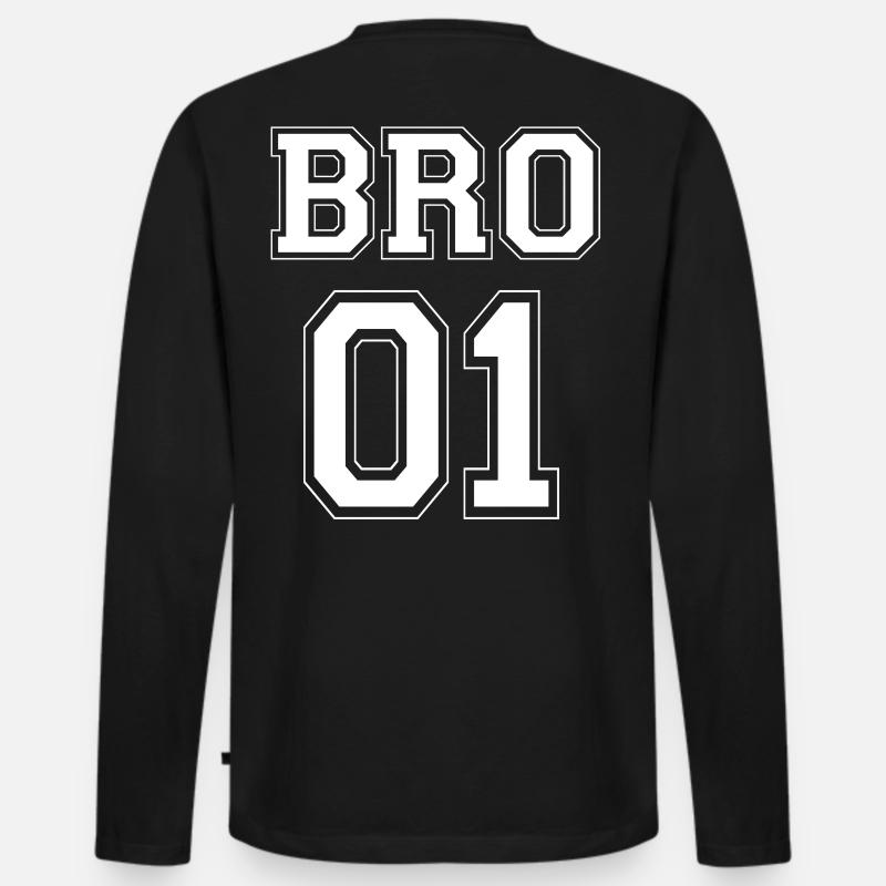 BRO 01 - White Edition - Männer Premium Bio Langarmshirt - Schwarz