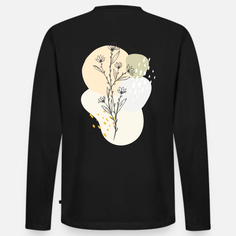 floral design - Männer Premium Bio Langarmshirt - Schwarz