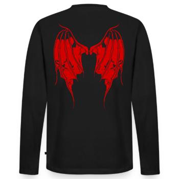 2reborn Devil Devilwings Wings Teufel Demon - Men's Premium Organic Long Sleeve Shirt - black - Back - Nico (187cm)