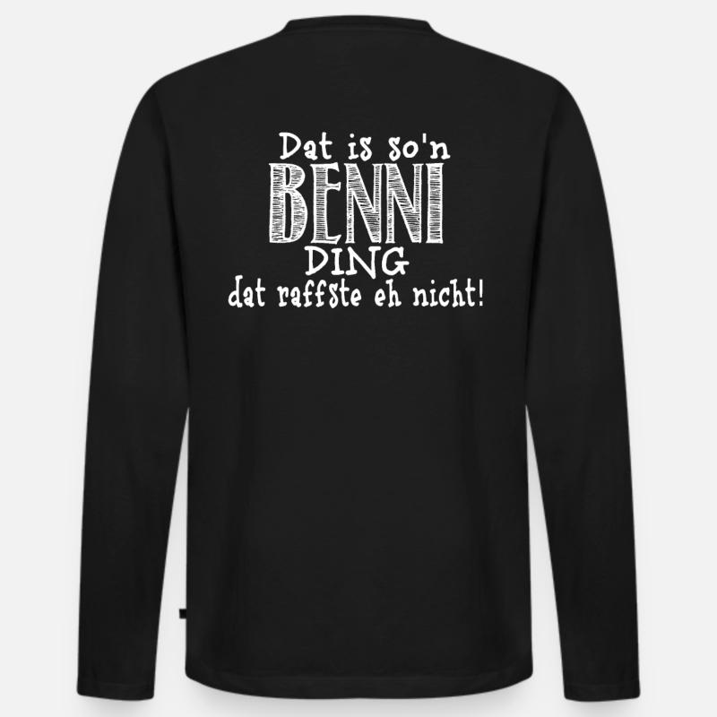 Benni - Männer Premium Bio Langarmshirt - Schwarz