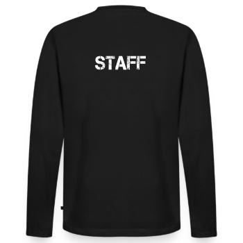 Staff Staff Crew Personal Team Band Security - Men's Premium Organic Long Sleeve Shirt - black - Back - Nico (187cm)