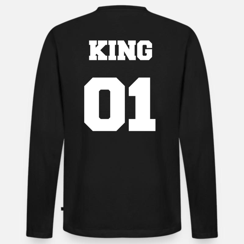 KING 01 White - Männer Premium Bio Langarmshirt - Schwarz