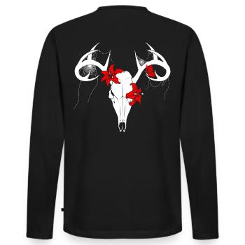 Crâne de cerf - T-shirt manches longues Premium bio Homme - noir - Dos - Nico (187cm)