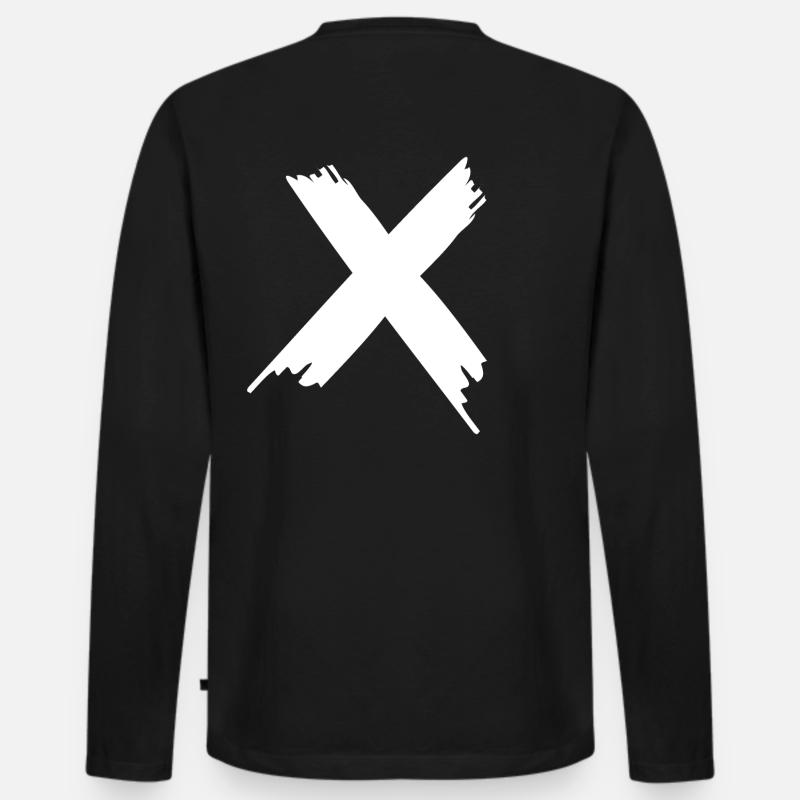 X - Männer Premium Bio Langarmshirt - Schwarz