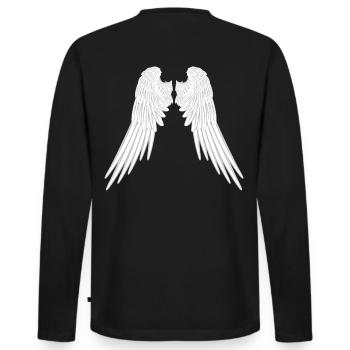 Ange aile aile ange ange aile angélique - T-shirt manches longues Premium bio Homme - noir - Dos - Nico (187cm)