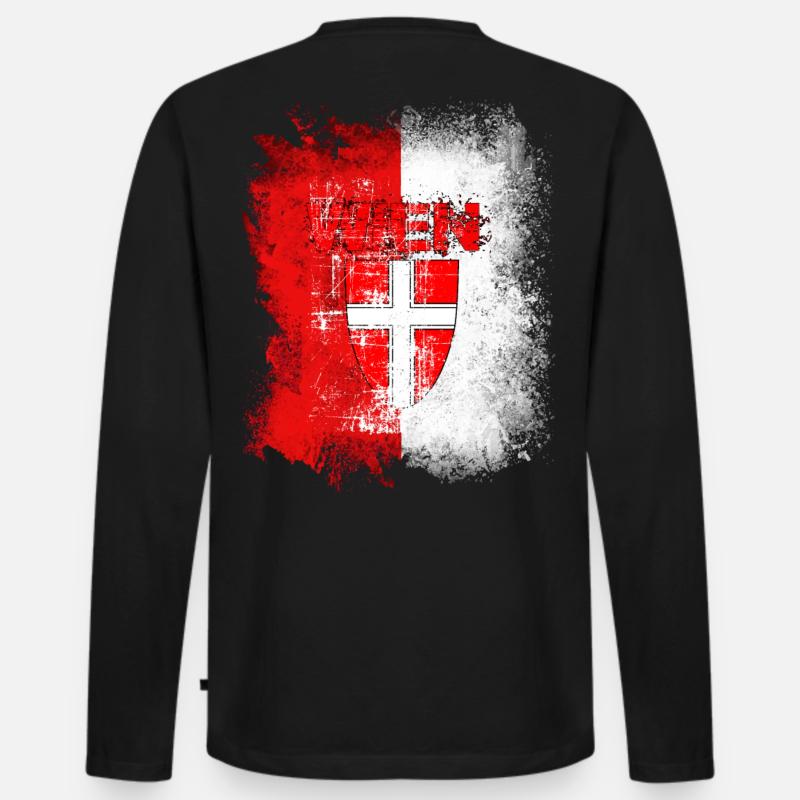 Wien - Männer Premium Bio Langarmshirt - Schwarz