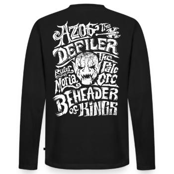 Le Hobbit Azog Le Profanateur Et Ses Titres - T-shirt manches longues Premium bio Homme - noir - Dos - Nico (187cm)