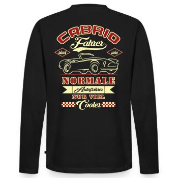Cabrio Fahrer sind wie normale Autofahrer - Männer Premium Bio Langarmshirt - Schwarz - Hinten - Nico (187cm)