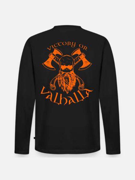 Victory or Valhalla - Männer Premium Bio Langarmshirt - Schwarz