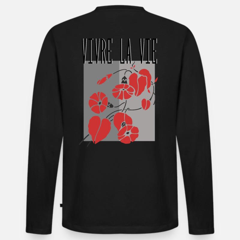 Live life - Men's Premium Organic Long Sleeve Shirt - black