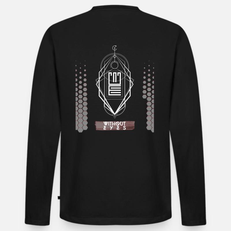 Best Techno Design Without Eyes - Männer Premium Bio Langarmshirt - Schwarz