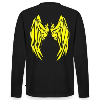 2reborn Angelwings Wings Flügel Engelflügel 2 - Männer Premium Bio Langarmshirt - Schwarz - Hinten - Nico (187cm)