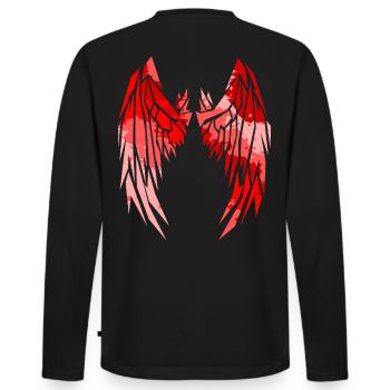2reborn Wings Engelflügel modern art 5 - Männer Premium Bio Langarmshirt - Schwarz - Hinten - Nico (187cm)