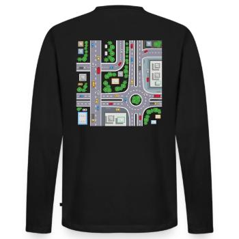 Tapis de jeu Tapis de jeu Carte routière Massage - T-shirt manches longues Premium bio Homme - noir - Dos - Nico (187cm)