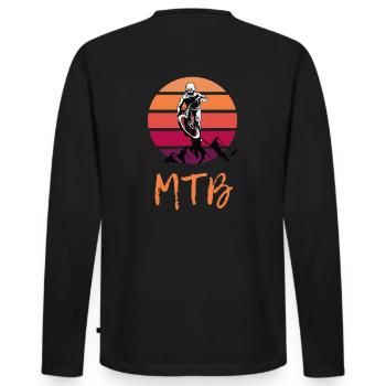 VTT VTT DH Freeride Enduro Bike Homme - T-shirt manches longues Premium bio Homme - noir - Dos - Nico (187cm)