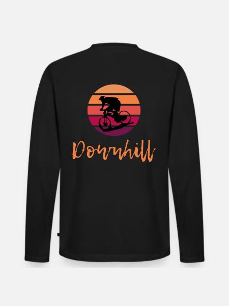Downhill Mountain Biker DH MTB Enduro Gravity Trail - Premium økologisk langærmet T-shirt til mænd - sort