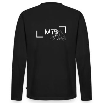 VTT VTT Idée Cadeau Vélo DH Enduro - T-shirt manches longues Premium bio Homme - noir - Dos - Nico (187cm)