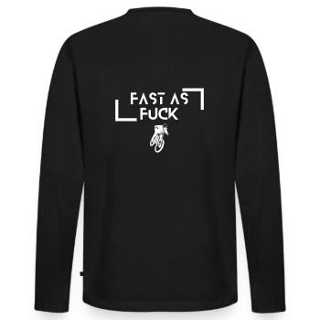 Fast as Fuck VTT Descente DH Cadeau - T-shirt manches longues Premium bio Homme - noir - Dos - Nico (187cm)
