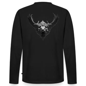 Beast - Men's Premium Organic Long Sleeve Shirt - black - Back - Nico (187cm)