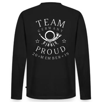 Post Team Germany Fier Membre - T-shirt manches longues Premium bio Homme - noir - Dos - Nico (187cm)
