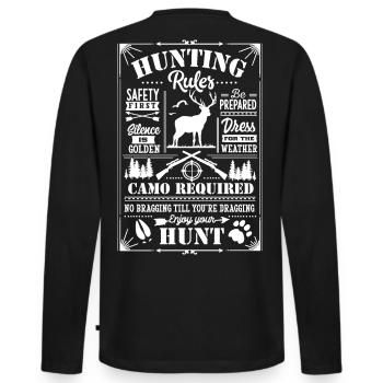 Hunting rules white - Männer Premium Bio Langarmshirt - Schwarz - Hinten - Nico (187cm)