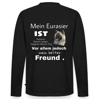 Eurasier saying shirt - Men's Premium Organic Long Sleeve Shirt - black - Back - Nico (187cm)