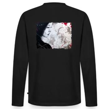Art woman asian - Men's Premium Organic Long Sleeve Shirt - black - Back - Nico (187cm)