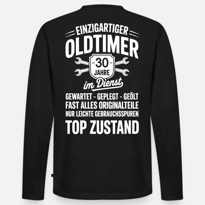 30. Dienstjubiläum - Arbeitskollege - Männer Premium Bio Langarmshirt - Schwarz