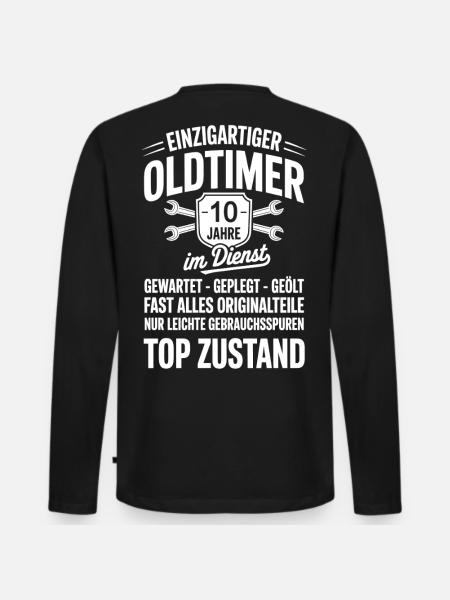 bester Mitarbeiter - Oldtimer Mechaniker - Männer Premium Bio Langarmshirt - Schwarz
