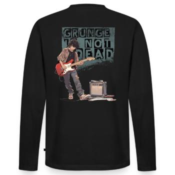 Grunge NOT Dead 02 - Men's Premium Organic Long Sleeve Shirt - black - Back - Nico (187cm)