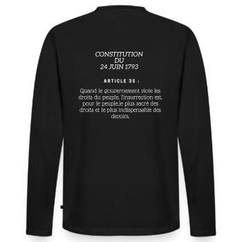 Constitution 24 juin 1793 - T-shirt manches longues Premium bio Homme - noir - Dos - Nico (187cm)