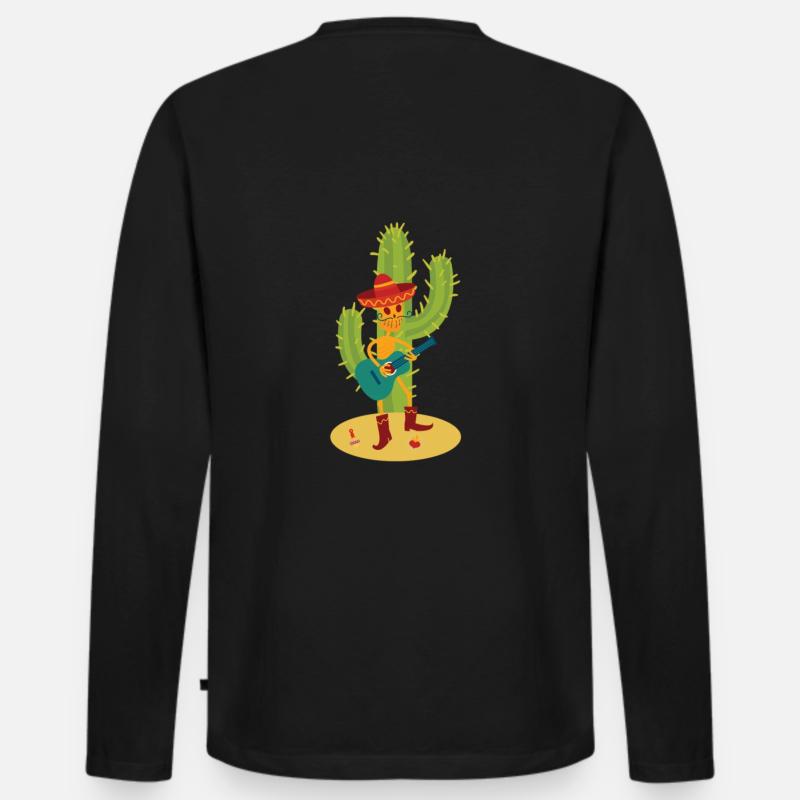 Skelett mit Gitarre - Männer Premium Bio Langarmshirt - Schwarz