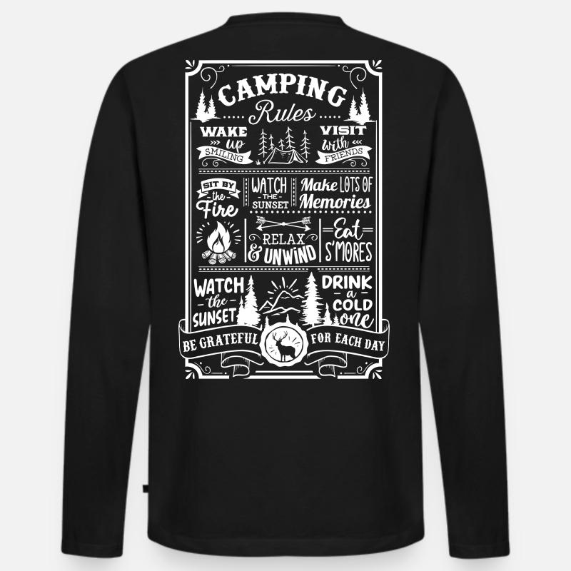 Camping Rules - Männer Premium Bio Langarmshirt - Schwarz
