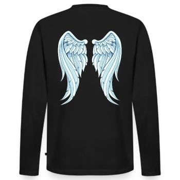 Angelwings drôle idée cadeau Ailes d’ange - T-shirt manches longues Premium bio Homme - noir - Dos - Nico (187cm)