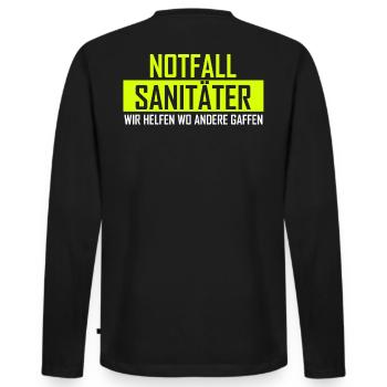 Paramédicaux d'urgence Aidez-nous là où d'autres regardent gawk - T-shirt manches longues Premium bio Homme - noir - Dos - Nico (187cm)