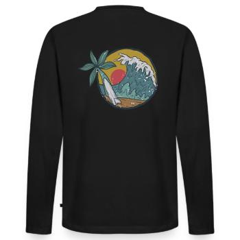 Plage - T-shirt manches longues Premium bio Homme - noir - Dos - Nico (187cm)