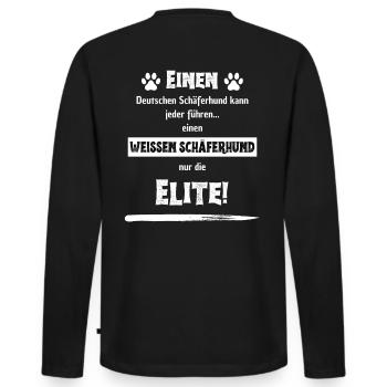 Einen deutschen Schäferhund kann jeder führen... - Männer Premium Bio Langarmshirt - Schwarz - Hinten - Nico (187cm)