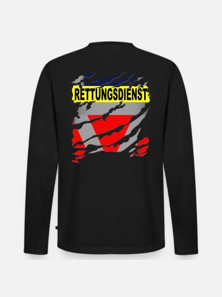 Rettungsdienst Uniform - Männer Premium Bio Langarmshirt - Schwarz