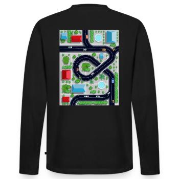 Tapis de jeu Tapis de jeu Carte routière Massage - T-shirt manches longues Premium bio Homme - noir - Dos - Nico (187cm)