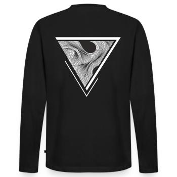 Flow - Men's Premium Organic Long Sleeve Shirt - black - Back - Nico (187cm)