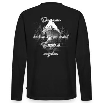 Spruch für die Person Hinter Dir Freundlichkeit - Männer Premium Bio Langarmshirt - Schwarz - Hinten - Nico (187cm)