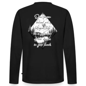 Saying for the Person Behind You Dreams Goals - Men's Premium Organic Long Sleeve Shirt - black - Back - Nico (187cm)