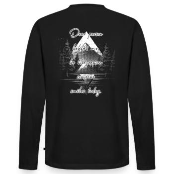 Spruch für die Person Hinter Dir Bring Ein Lächeln - Männer Premium Bio Langarmshirt - Schwarz - Hinten - Nico (187cm)
