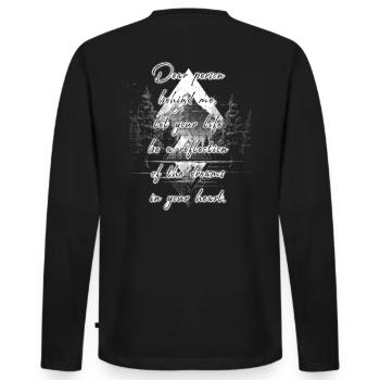 Spruch für die Person Hinter Dir Träume Ziele - Männer Premium Bio Langarmshirt - Schwarz - Hinten - Nico (187cm)